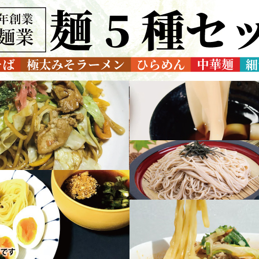 創業明治35年蓮実麺業の麺5種セット(珍しい生麺やきそば入り)(AW007)茨城県大子町10000麺その他 麺