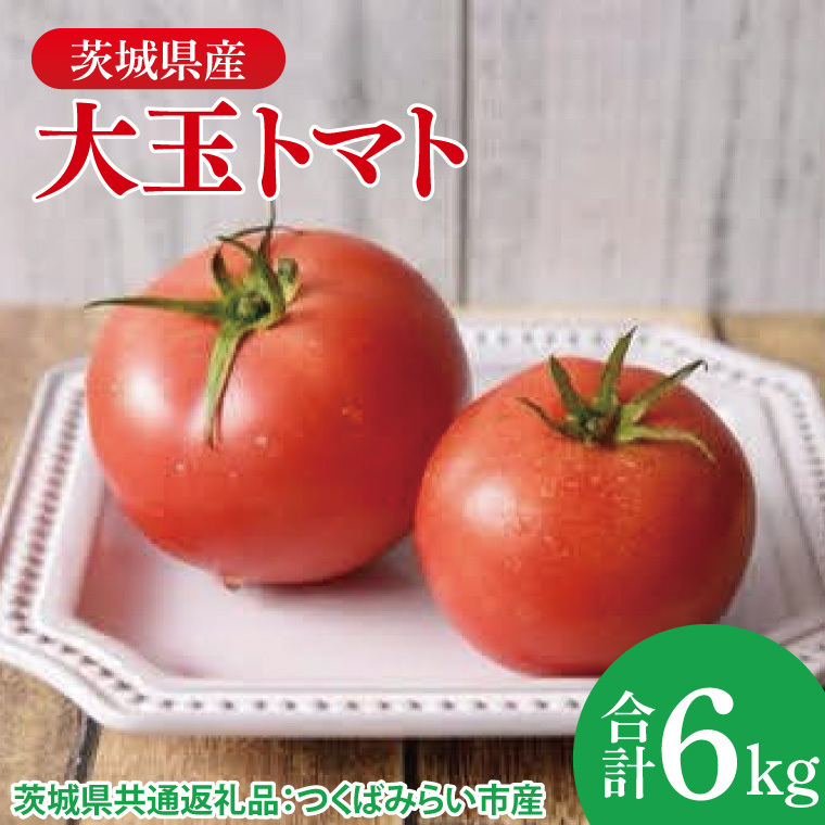 大玉トマト 6kg(茨城県共通返礼品:つくばみらい市産)|トマト 大きい 野菜 夏野菜 数量限定 つくばみらい市産 共通返礼品 茨城県 大子町(CD149)茨城県大子町26000野菜・きのこトマト