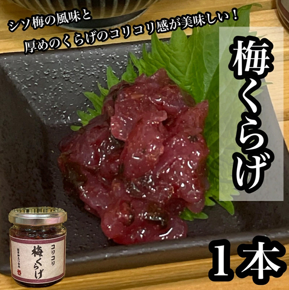 梅くらげ 1本【くらげ 珍味 おつまみ 梅しそ 惣菜 海鮮 塩辛 珍味 お取り寄せ 御中元 お中元 お歳暮 父の日 母の日 贈り物 日本酒 焼酎】【神奈川県小田原市早川】神奈川県小田原市5000魚介