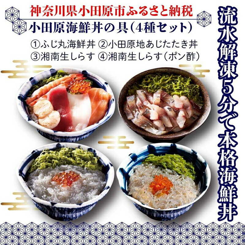 小田原海鮮丼の具(4種セット)神奈川県小田原市12000魚介・海産物その他 魚介・海産物