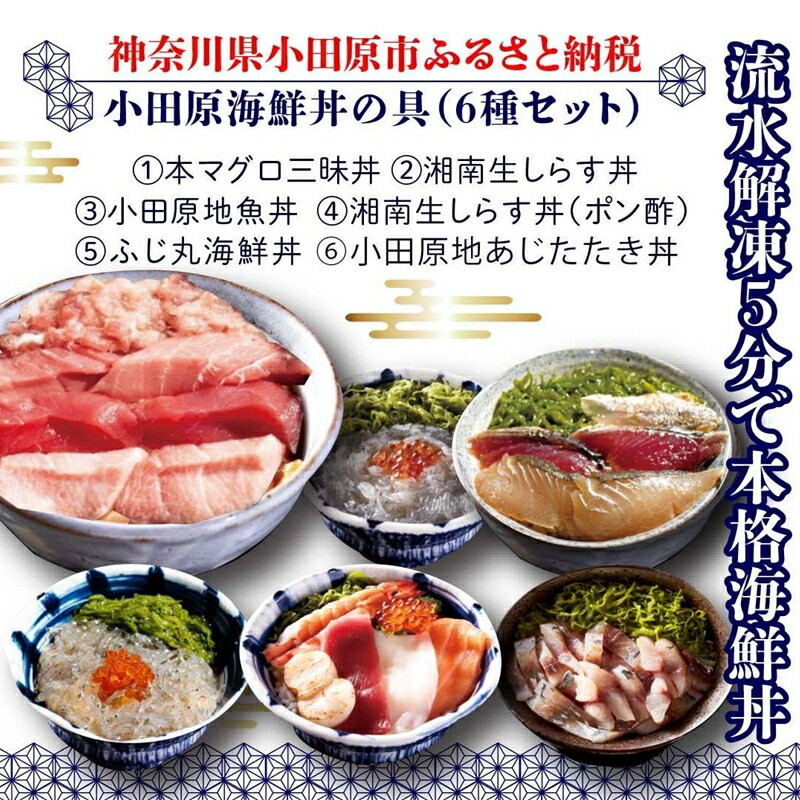小田原地魚&本まぐろ海鮮丼の具(6種セット)神奈川県小田原市20000魚介・海産物その他 魚介・海産物