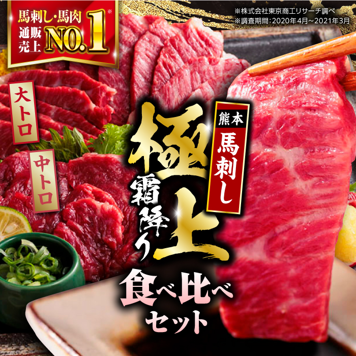 国産 馬刺し 計500g ( 大トロ 200g 霜降り中トロ 300g ) 専用