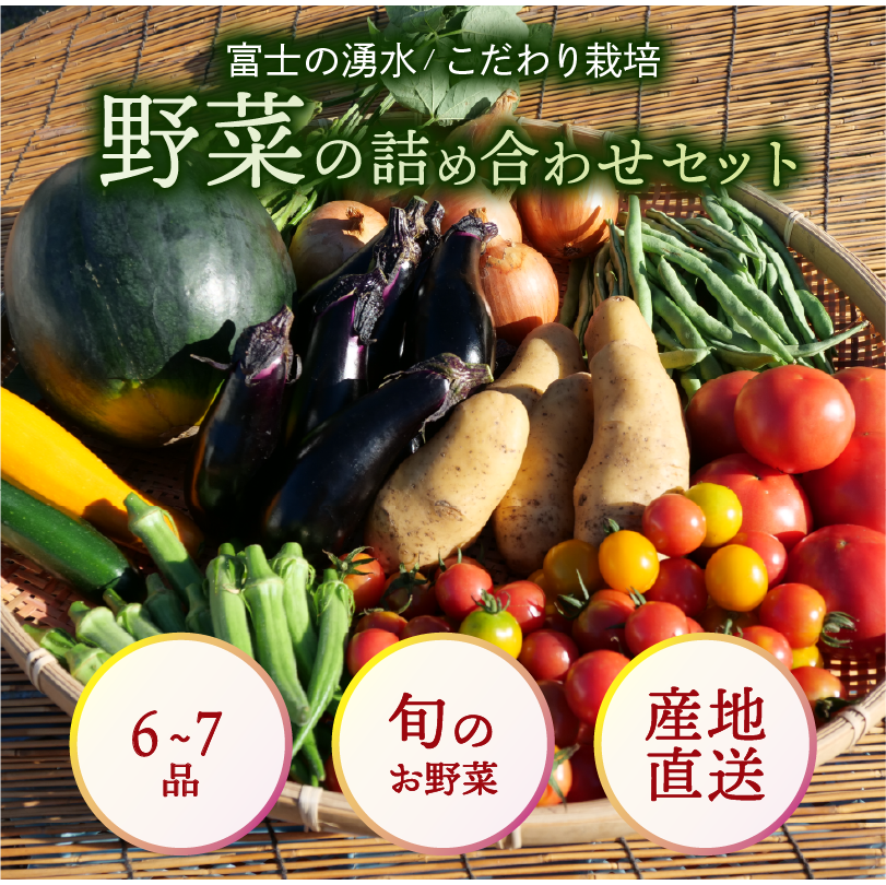 お野菜 6〜7品 詰め合わせセット 富士山の湧水でつくる 四季の美味しい 旬 野菜静岡県沼津市10000野菜・きのこ大根・ニンジン・根菜類