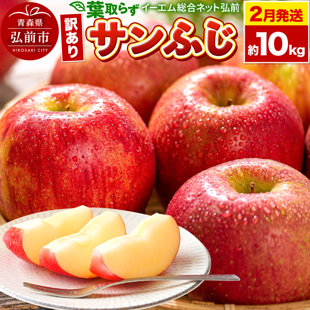 【26年2月発送】りんご【訳あり】葉取らず サンふじ 約10kg 糖度 13度以上 EMりんご青森県弘前市18000果物・フルーツりんご・梨