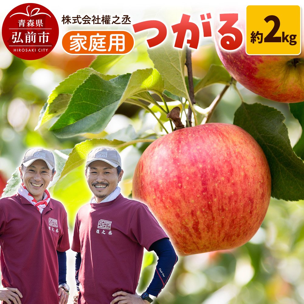 【25年9月〜発送】りんご 權之丞farm つがる 家庭用 約2kg(5〜10玉程度)青森県弘前市10000果物・フルーツりんご・梨