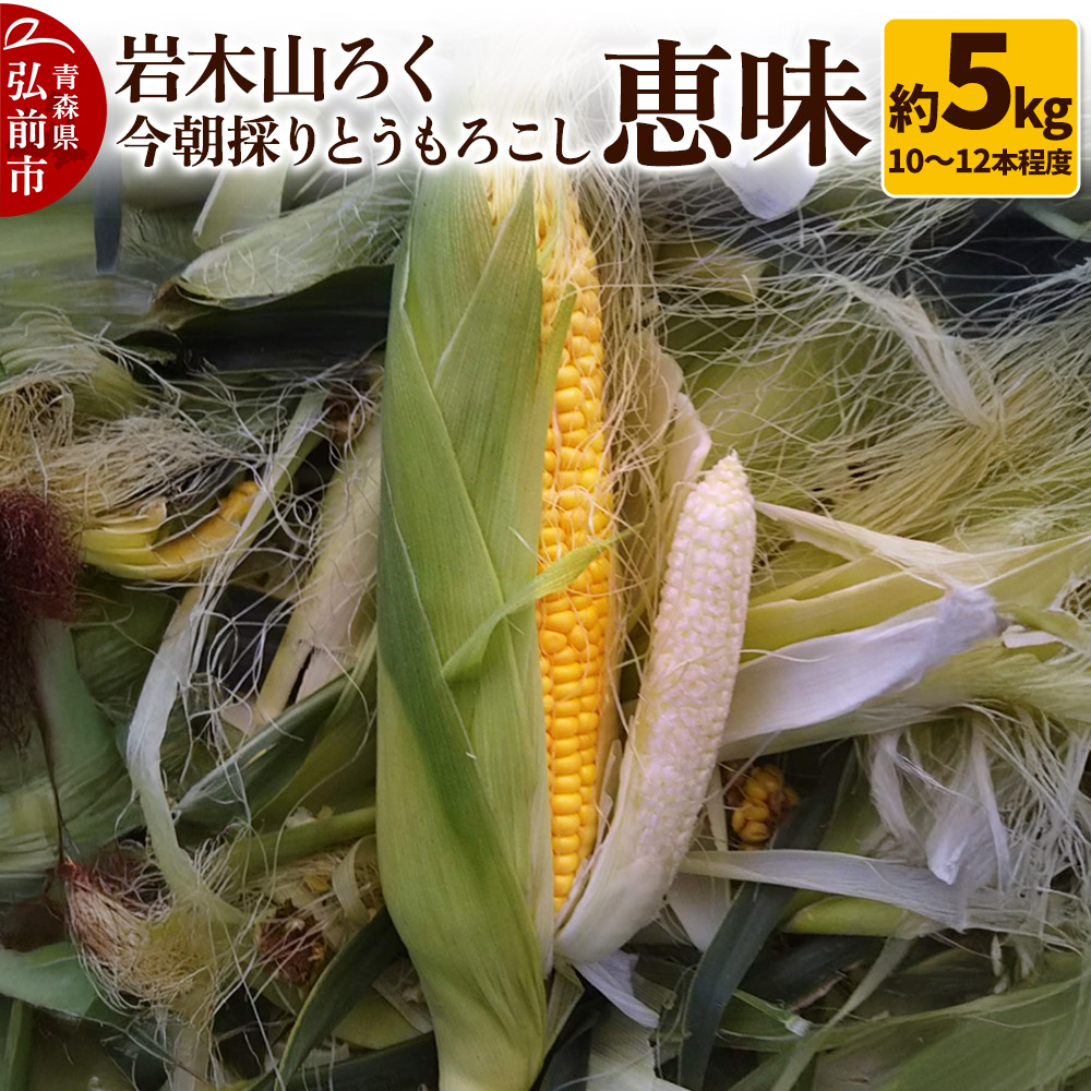 岩木山ろく 今朝採り とうもろこし 恵味 約5kg(10〜12本程度)青森県弘前市14000野菜・きのこ