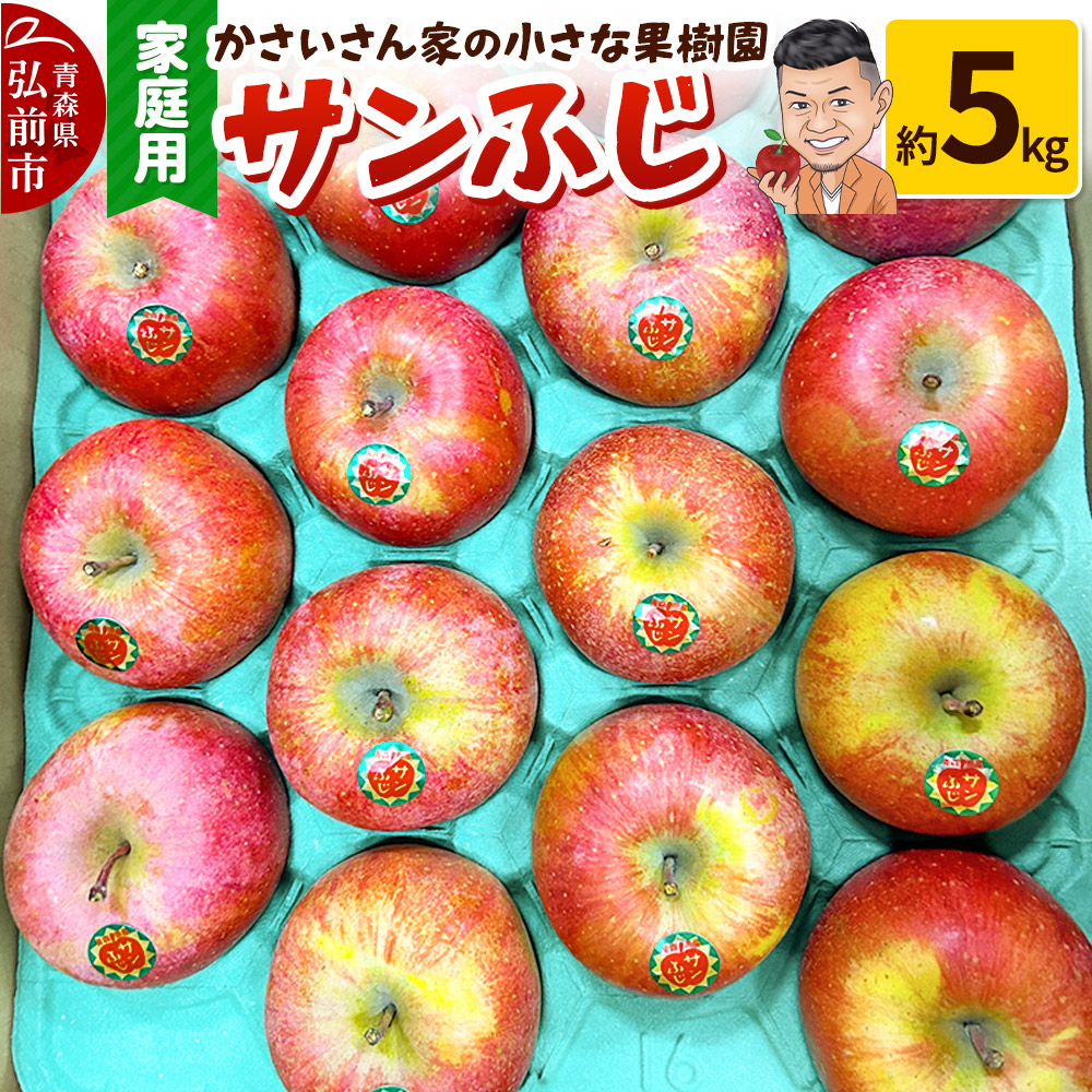 【26年1月〜発送】りんご サンふじ 約5kg【家庭用】青森県弘前市12000果物・フルーツりんご・梨
