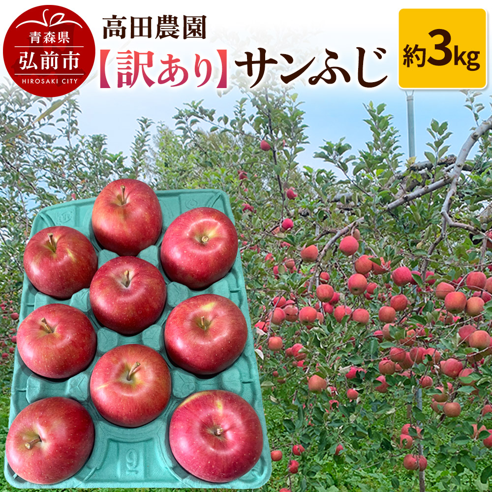 【25年11月〜発送】りんご【訳あり】サンふじ 約3kg 弘前市産 青森りんご青森県弘前市11000果物・フルーツりんご・梨
