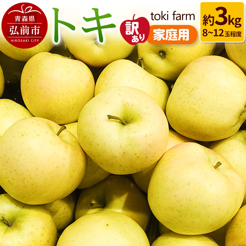 【25年9月クール便発送】りんご トキ 約3kg(8〜12玉程度)【訳あり】家庭用 toki farm青森県弘前市16000果物・フルーツりんご・梨