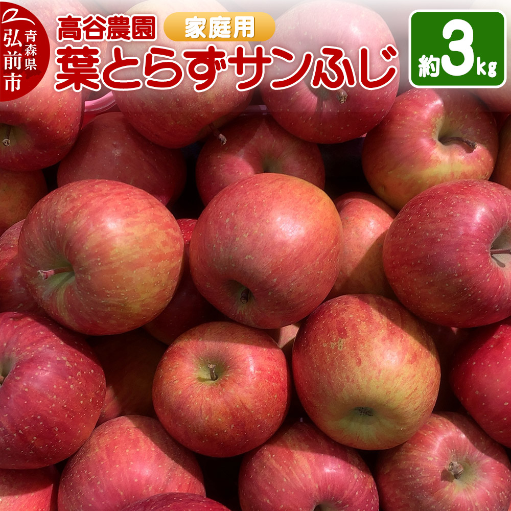 【25年11月〜発送】りんご 高谷農園【家庭用】葉とらずサンふじ 約3kg青森県弘前市14000果物・フルーツりんご・梨