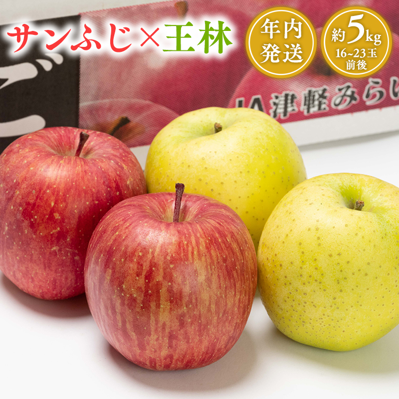 年内 サンふじ×王林約5kg【JA津軽みらい・平川市産・青森りんご・12月】青森県平川市14500果物・フルーツりんご・梨