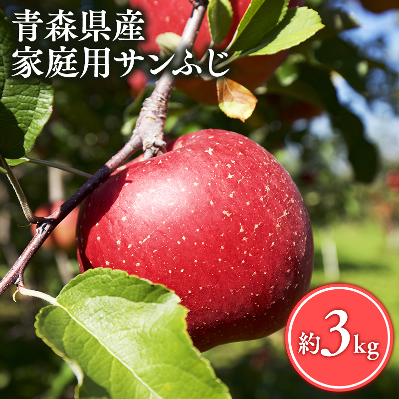 【3月発送】家庭用サンふじ3kg【丸勝木村商店・青森りんご】青森県平川市10500果物・フルーツりんご・梨
