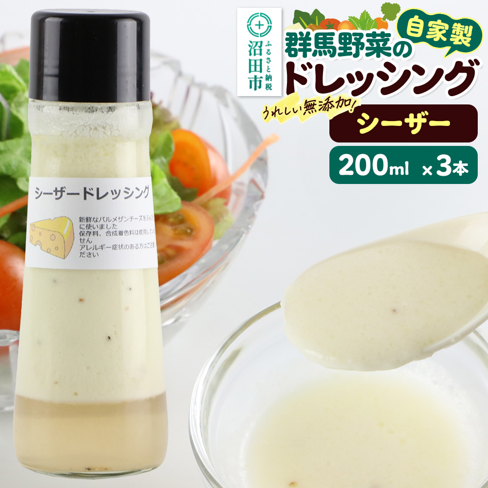 シーザー 200ml×3本 自家製・群馬産野菜で手作りドレッシング群馬県沼田市5000調味料・油