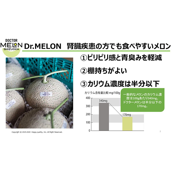 ドクターメロン 低カリウムで腎臓疾患の方も食べやすい(11月・12月お届け)【配送不可:離島】健康 ヘルシー ギフト 贈り物 フルーツ 人気 厳選 袋井市 果物類 メロン青肉 静岡県産 静岡