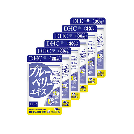 DHC ブルーベリー エキス 30日分 ×6個 セット サプリ サプリメント ブルーベリーエキス ビルベリー アントシアニン ルテイン マリーゴールド カロテノイド ビタミン パソコン スマホ 30日 健