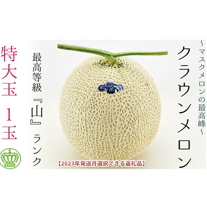 ★発送月選択できる返礼品★ 『クラウンメロン(山等級)特大玉  1玉』 ギフト箱入り メロン 人気 厳選 ギフト 贈り物 デザート グルメ  袋井市静岡県袋井市25000果物・フルーツメロン・ス