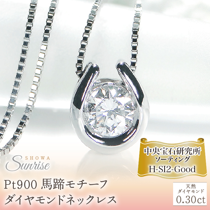 Pt900 【0.30ct】 馬蹄モチーフ Hカラー ダイヤモンドネックレス CSN00191-pt SWAV044山梨県昭和町290000衣類・装飾品・工芸品アクセサリー