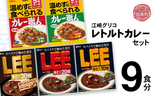 グリコ レトルトカレー セット 9食セット |非常食セット LEE カレー職人 食べ比べ レトルト食品 常温保存 レンジ kp00008宮城県加美町10000鍋セット・総菜・加工食品総菜