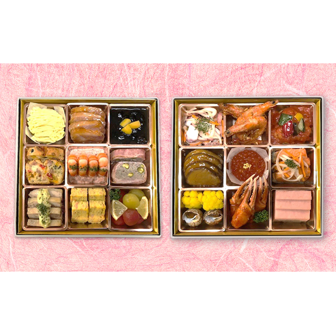 奥村彪生の洋風オードブルおせち二段重<オンライン決済> 惣菜 練り物 魚貝類 加工食品 福島県郡山市58000鍋セット・総菜・加工食品その他 鍋セット・総菜・加工食品
