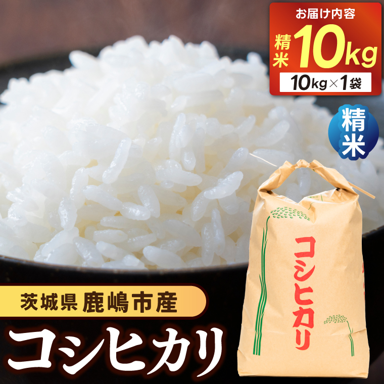 【先行予約】コシヒカリ10kg (精米) 鹿嶋市産【こしひかり 茨城県 鹿嶋市 25000円以内】(KDS-2)茨城県鹿嶋市25000米・パン白米