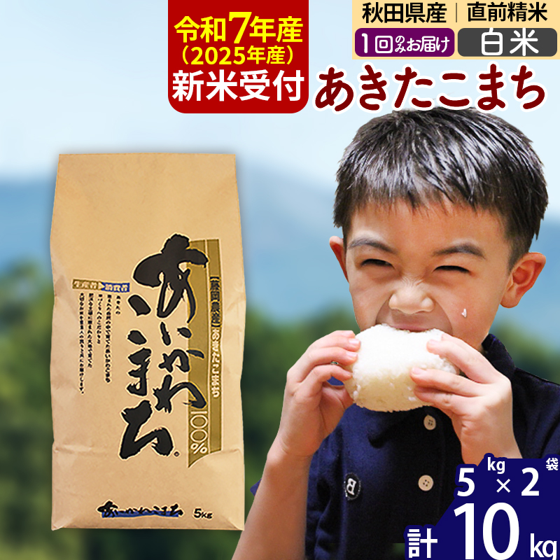 ※令和7年産 新米予約※秋田県産 あきたこまち 10kg【白米】(5kg小分け袋)【1回のみお届け】2025年産 お届け時期選べる お米 藤岡農産秋田県北秋田市33000米・パン白米
