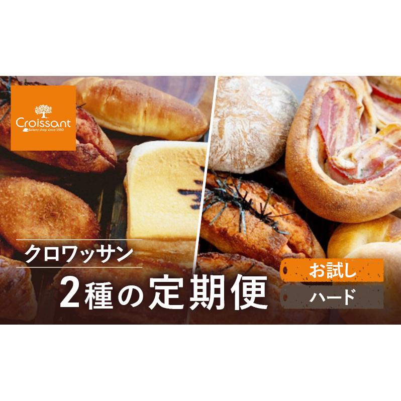 《カレーパングランプリ2025グランドチャンピオン受賞カレーパン入!》クロワッサン2種の定期便(お試し、ハード)クロワッサン 食パン 朝食 ランチ セット千葉県市原市29000米・パンパ