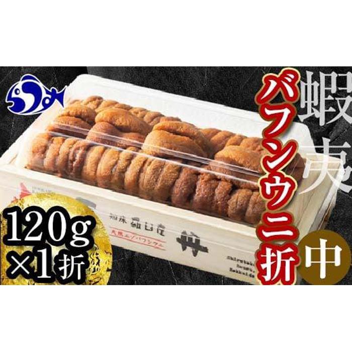 【先行予約/2026年1月より発送】エゾバフンウニ(中)折うに 120g×1枚北海道羅臼町22000魚介・海産物イカ・タコ・ウニ