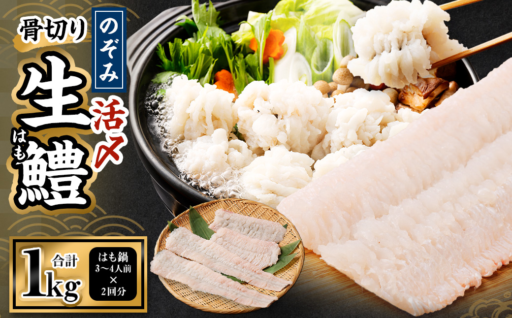のぞみ水産 活〆 骨切り 生鱧 1kg 【2025年5月上旬から12月上旬発送予定】大阪府阪南市15000魚介・海産物その他 魚介・海産物