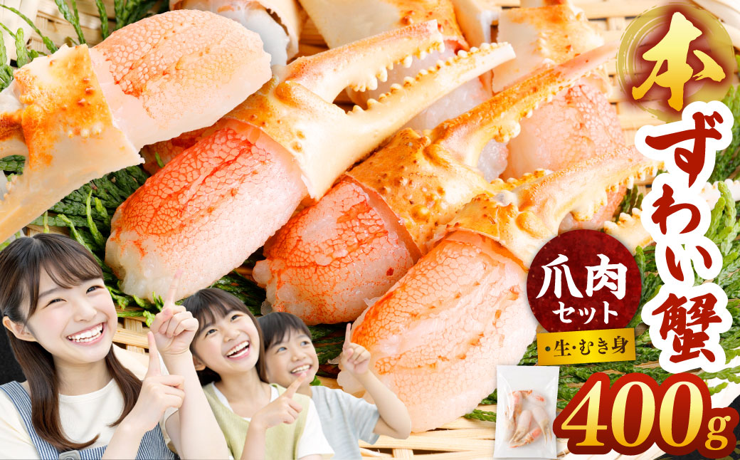本ズワイ蟹  カニ 生爪セット 400g  | 海鮮 カニ かに 蟹 ずわい蟹 爪 ズワイガニ ポーション むき身 カニしゃぶ しゃぶしゃぶ 簡単調理 冷凍大阪府阪南市9000魚介・海産物カニ