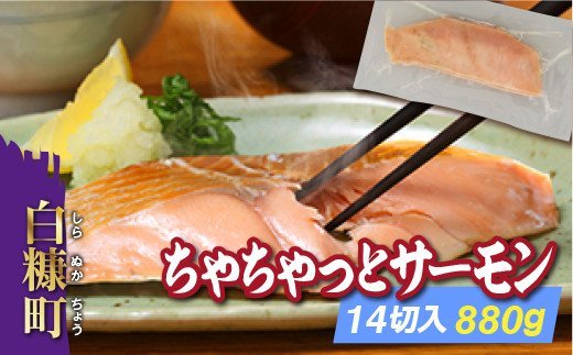 ちゃちゃっとサーモン【14切入(880g)】_T011-0498北海道白糠町11000魚介・海産物鮮魚