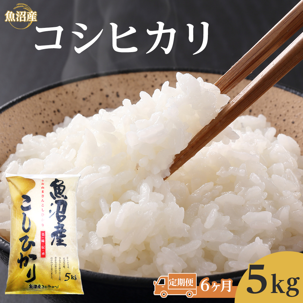 【6ヶ月定期便】令和7年産魚沼コシヒカリ5kg 2025年10月〜発送開始|新潟県 魚沼 こしひかり 令和7年産新潟県122000米・パン白米