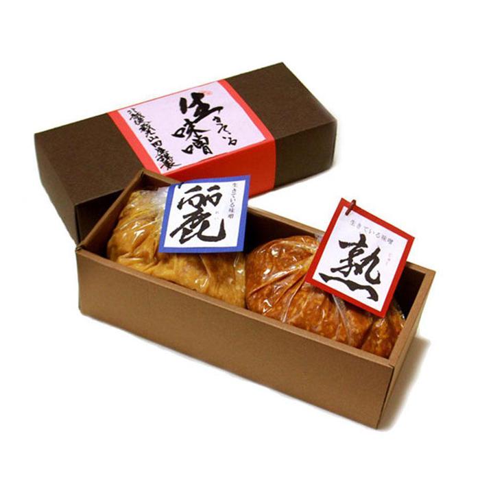 生きている味噌「熟」「麗」各1kgセレクション 新潟県 味噌 みそ 調味料 タンパク質 ギフト 発酵新潟県25000調味料・油味噌