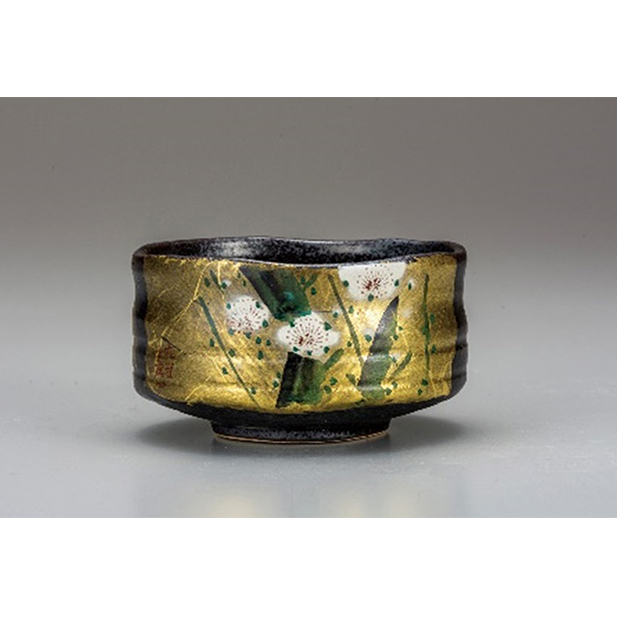 九谷焼 抹茶碗・金箔梅 山田登陽志 インテリア 工芸品 装飾品 石川県能美市81000雑貨・日用品食器・グラス
