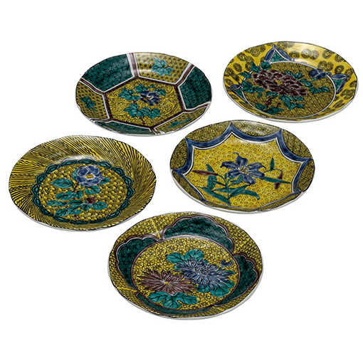 九谷焼 5.2号皿揃/吉田屋絵変り a01 工芸品 豆皿 結婚 引き出物 金婚式 誕生日プレゼント 還暦祝い 古希 喜寿 米寿 退職 定年 プレゼント お祝い お返し お礼 石川県能美市66000雑貨・日用品食