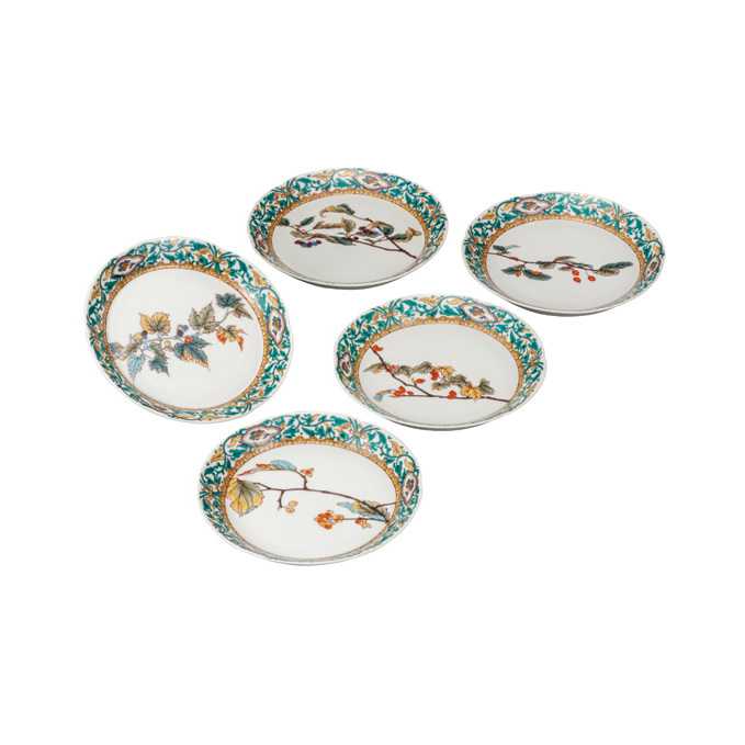 九谷焼 5.2号皿揃 果実絵変り (5枚セット)a01 食器 キッチン雑貨 キッチンアイテム 雑貨 小物 お皿 丸皿 食卓 テーブルコーディネート 石川県能美市55000雑貨・日用品食器・グラス