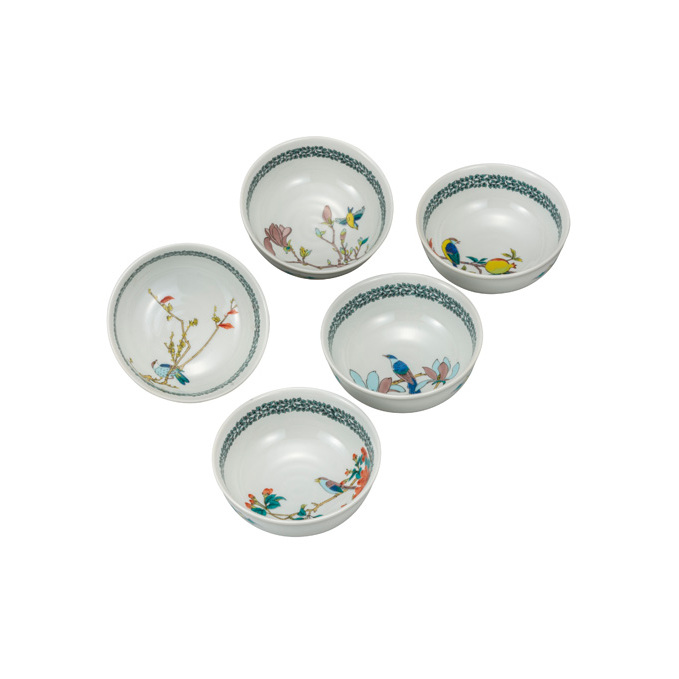 九谷焼 4.2号小鉢揃 花鳥絵変り (5枚セット)a01 食器 キッチン雑貨 キッチンアイテム 雑貨 小物 お皿 食卓 テーブルコーディネート 石川県能美市34000雑貨・日用品食器・グラス