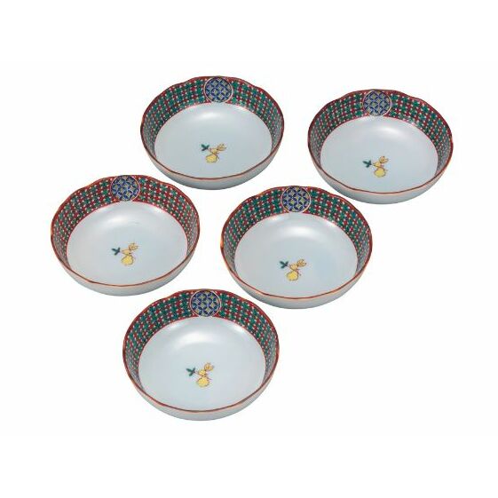 九谷焼 4号小鉢揃 うさぎ a01 食器 キッチン雑貨 キッチンアイテム 雑貨 小物 お皿 小皿 食卓 テーブルコーディネート 石川県能美市41000雑貨・日用品食器・グラス