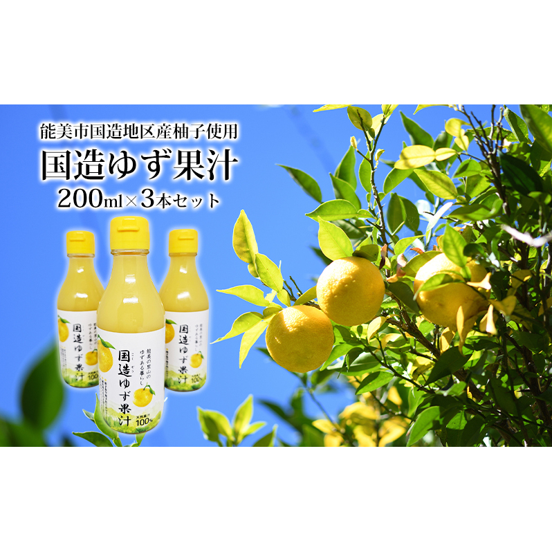 国造ゆず果汁 200ml×3本セット 石川県能美市17000鍋セット・総菜・加工食品その他 鍋セット・総菜・加工食品