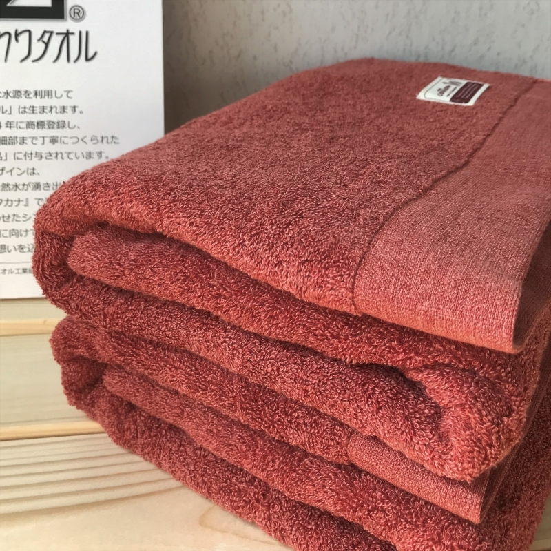 コットンW バスタオル 2枚(レッドブラウン)【泉州こだわりタオル】【泉州タオル 国産 吸水 普段使い 無地 シンプル 日用品 家族 ファミリー】 020C151大阪府泉佐野市21000雑貨・日用品寝具