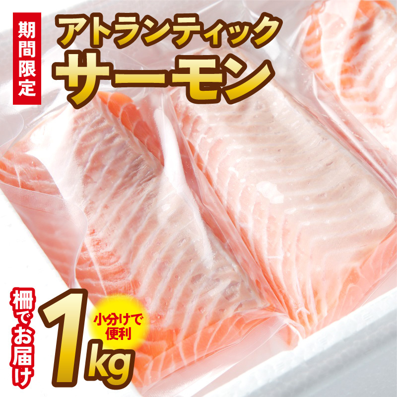 アトランティックサーモン 1kg【ポーション 小分け 刺身 海鮮丼 さーもん 冷凍 訳あり サイズ不揃い】 015B537大阪府泉佐野市15000魚介・海産物その他 魚介・海産物