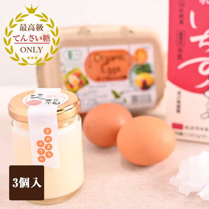 オーガニック卵の極上ぷりん 3個【洋菓子 スイーツ おやつ てんさい糖 冷蔵】 099H2828大阪府泉佐野市9000菓子・スイーツプリン・ゼリー