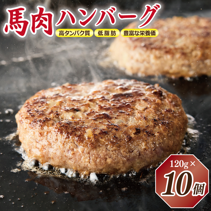 桜文 馬肉ハンバーグ 総量1.2kg(120g×10個) 個包装 005A658大阪府泉佐野市7000肉加工肉(ハム・ソーセージ等)