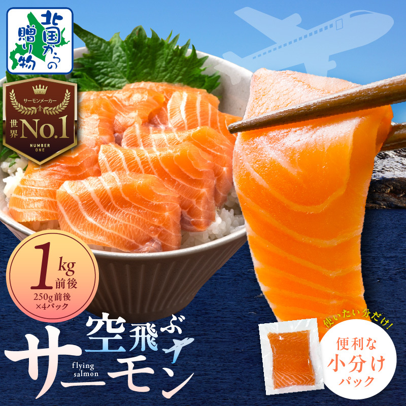 アトランティック サーモン 1kg前後【小分け 250g×4P 刺身 海鮮 カルパッチョ ムニエル 北国からの贈り物】 099H3935大阪府泉佐野市17000魚介・海産物その他 魚介・海産物