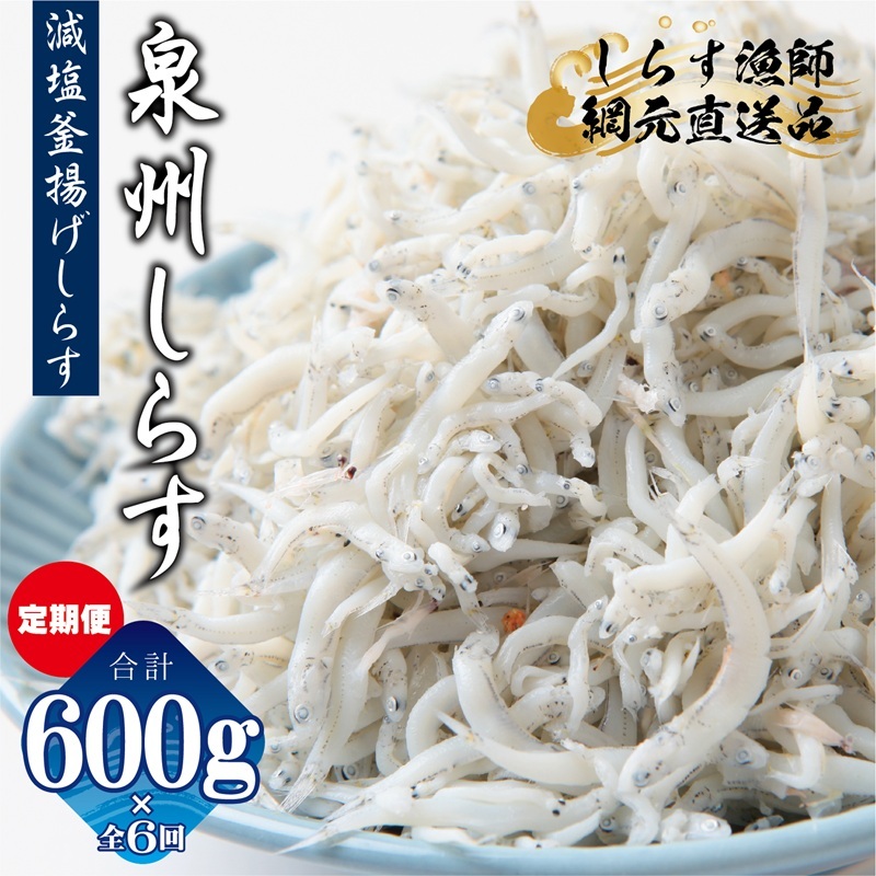 【定期便】泉州しらす (減塩釜揚げ)600g ×全6回 真面目漁師 濱ちゃんのこだわり G2190大阪府泉佐野市66000魚介・海産物その他 魚介・海産物