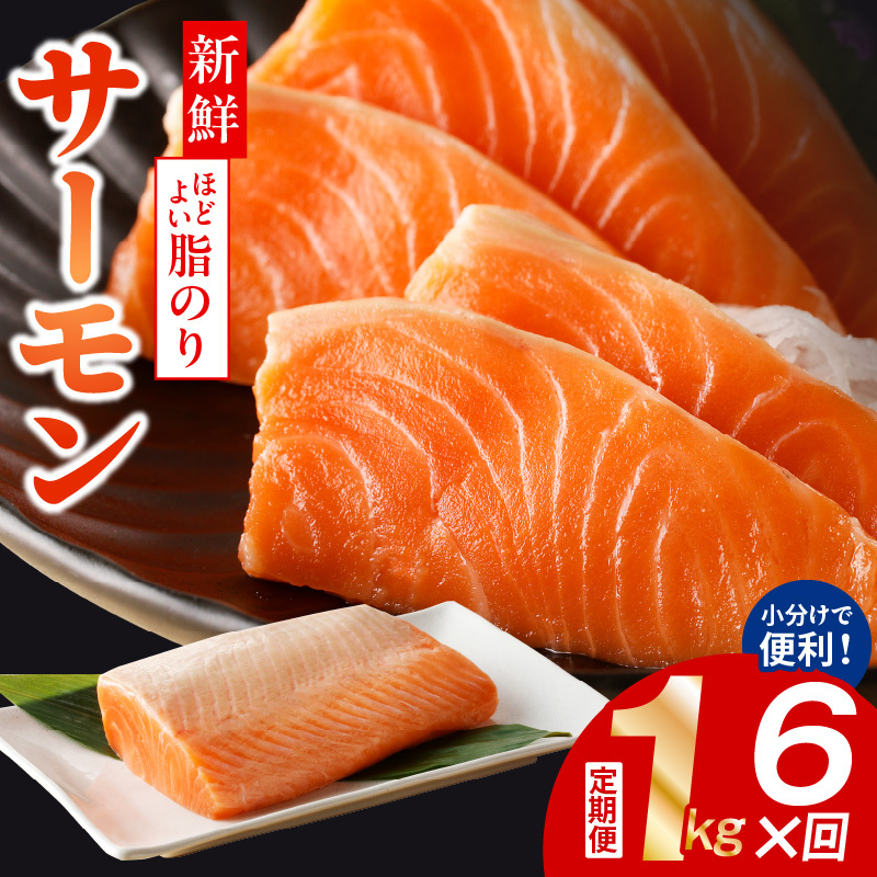 サーモン 定期便 1kg×全6回【ポーション 訳あり サイズ不揃い 刺身 海鮮丼 さーもん サラダ カルパッチョ 鮭 さけ シャケ しゃけ 人気 小分け 冷凍 家計応援】 099Z347大阪府泉佐野市66000魚介・