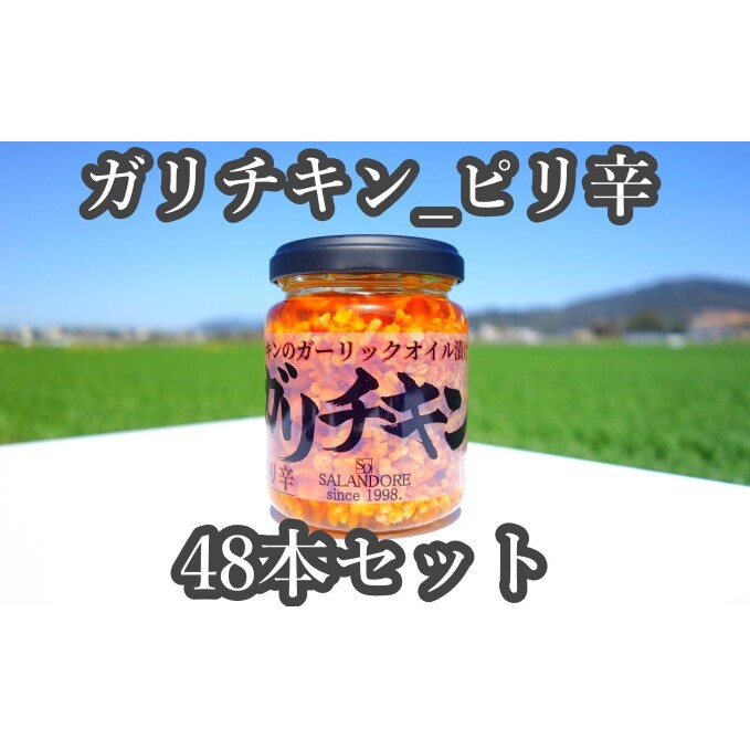 ★48本セット★【ガリチキン-ピリ辛】チキンのガーリックオイル漬け_ピリ辛(標準サイズ110g) 調味料 缶詰 福岡県朝倉市102000調味料・油ドレッシング