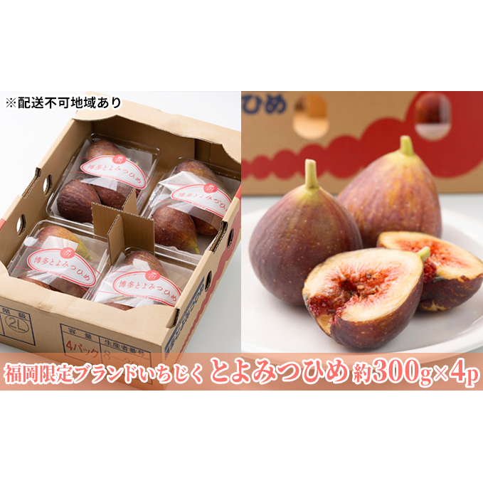 いちじく とよみつひめ 福岡限定 ブランド 約300g×4パック 配送不可 北海道 東北  沖縄 離島 果物詰合せ フルーツ 福岡県朝倉市13000果物・フルーツその他 果物・フルーツ