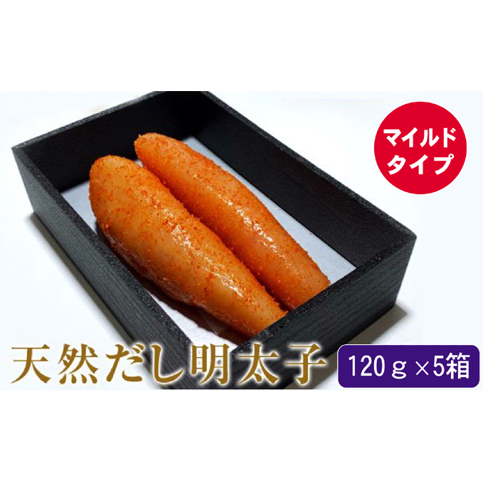 辛子明太子 天然だし 明太子 120g マイルド×5セット 配送不可 離島 マイルドな辛さ 至福の味 簡易贈答用 ギフト ご飯のお供 お茶漬け 冷蔵 福岡県朝倉市35000魚介・海産物明太子・その他魚卵