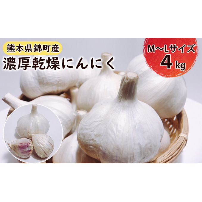 乾燥 にんにく(嘉定種)M〜Lサイズ 4kg 野菜 根菜 薬味 熊本県錦町29000野菜・きのこ大根・ニンジン・根菜類