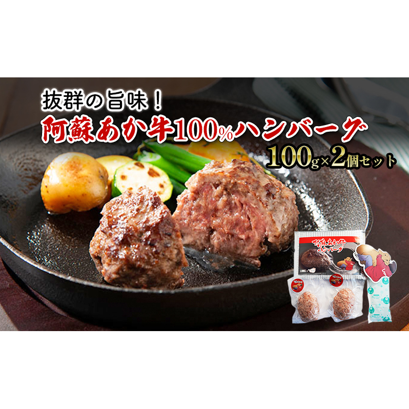 ハンバーグ セット 2個 阿蘇 あか牛 牛肉 100% 1p×2個 肉 お肉 にく 赤牛 配送不可:離島 熊本県錦町13000肉牛肉